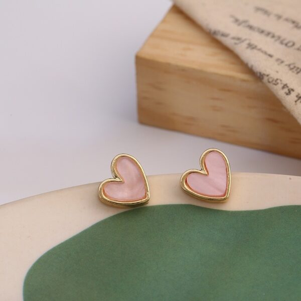 Cute Korean Earrings Heart Bling Zircon Stone Rose Gold Color Stud Earring for Women Fashion Jewelry New Gift - Image 4