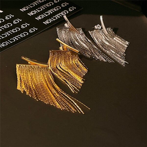 Fashion Statement Earring Long Statement Gold Color Bling Tassel Earrings For Women Female Wedding Daily Pendant Jewelry Gifts - Image 2