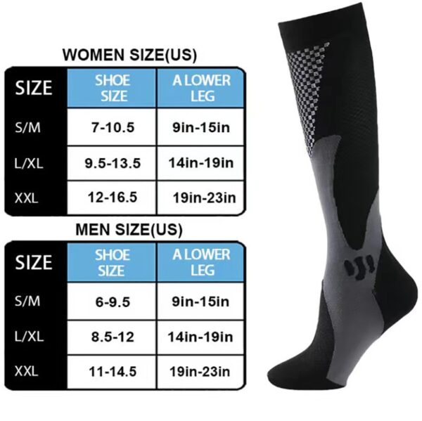 Men Women Socks Elastic Sports Socks Football Running Stockings Climbing Cycling Tennis Compression Socks 20-30Mmhg - Image 5