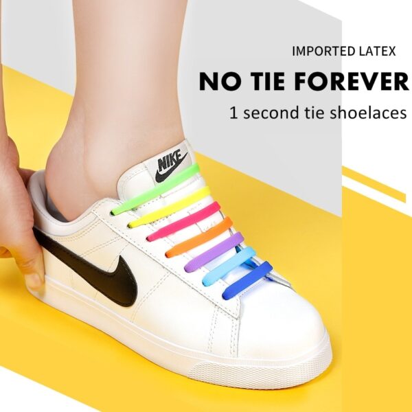 No Tie Shoelace Elastic Silicone Shoes Lace For Kids Adult Sneakers Quick Shoe Lace Men Women Lacing Rubber Zapatillas - Image 2