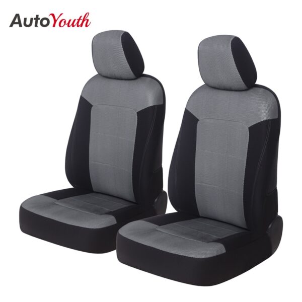 AUTOYOUTH Front Set Seat Covers PU Leather Protection Seat Cover Universal Fit Interior Accessories for Cars Trucks SUVs