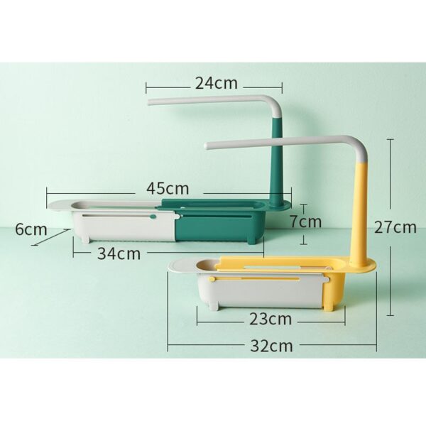 Telescopic Sink Shelf Kitchen Sink Drain Rack Storage Basket Kitchen Gadgets Accessories Tool Sinks Organizer Soap Sponge Holder - Image 2