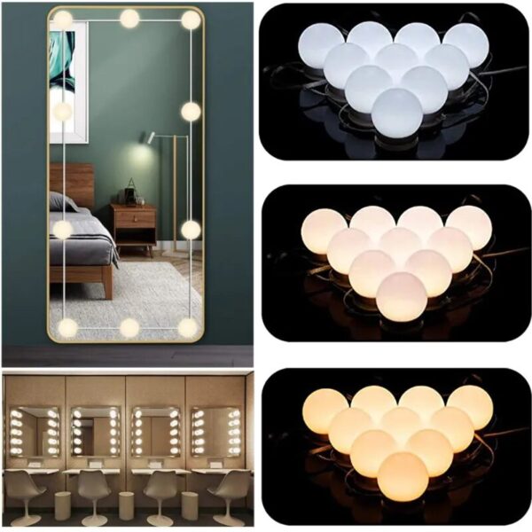 Makeup Mirror LED Light Bulbs Vanity Lights USB 12V Bathroom Dressing Table Lighting Dimmable LED Vanity Light For Mirror Light - Image 6