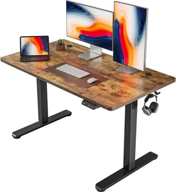 Height Adjustable Electric Standing Desk, 48 x 24 Inches Stand up Table, Sit Stand Home Office Desk with Splice Board