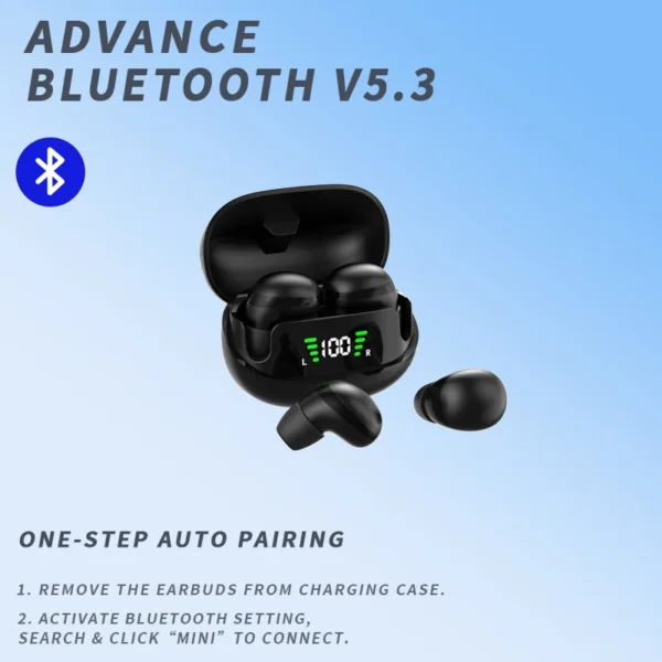 SK Mini 5.3 Wireless Bluetooth Headset Fashion Headphones Ultra Small Sleep Invisible Earbuds Stereo Noise Cancelling Earphones - Image 2