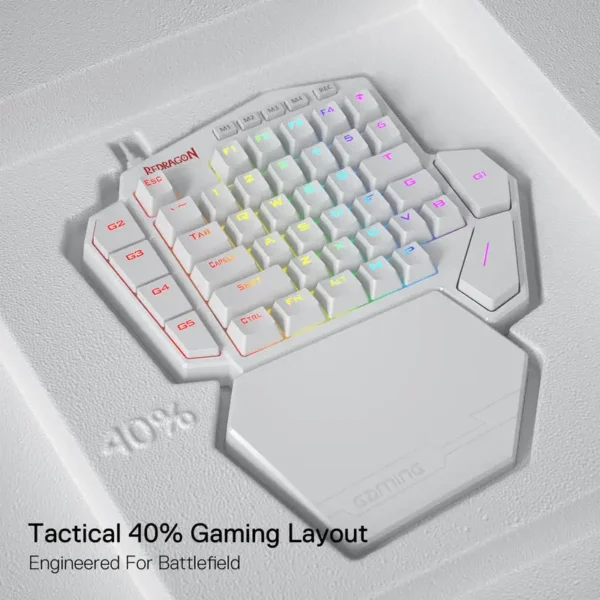 Redragon K585 DITI One-Handed RGB Mechanical Gaming Keyboard, 42 Keys Type-C Professional Gaming Keypad w/Upgraded Hot-Swappable - Image 3