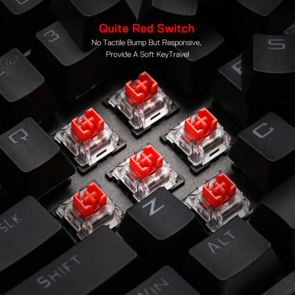 Redragon K596 Wired RGB Mechanical Gaming Keyboard, 87 Keys TKL Compact Keyboard Wrist Rest, Red Switches - Image 4