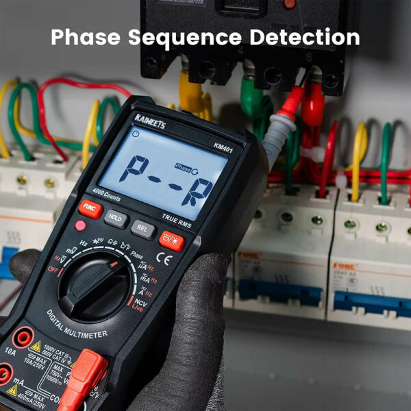 KAIWEETS KM401 Digital Multimeter Counts, Voltage Tester with Accurate Ohm Volt Amp Readings, DC/AC Voltmeter Clearly Measures Resistance Continuity Diode Capacitance NCV for Household and Automotive - Image 4