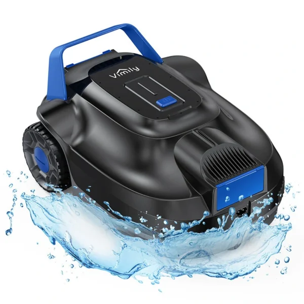 Vimily S1 Cordless Pool Robot Vacuum, Robotic Pool Rechargeable Cleaner for Above Ground & In-Ground Swimming Flat Pools, Lasts 120...