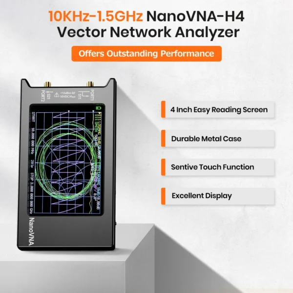 NanoVNA-H4 4inch Vector Network Analyzer 10k-1.5GHz HF VHF UHF Antenna Analyzer Version 4.3 with SD Card Slot - Image 4