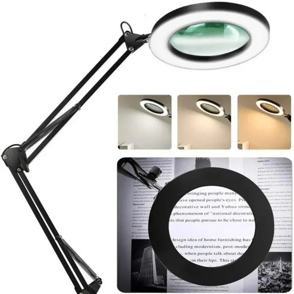 72LED 8X/10X NEW Illuminated Magnifier USB 3 Colors LED Magnifying Glass for Soldering Iron Repair/Table Lamp/Skincare Beauty - Image 3