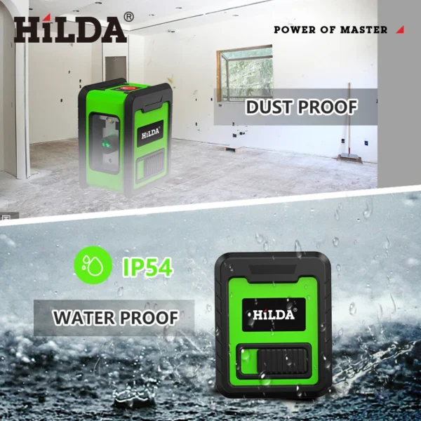 HILDA Laser Level Meter 2-Lines Cross Green Level Laser Horizontal & Vertical Nivel Laser Self-Leveling лазерный уровень - Image 6