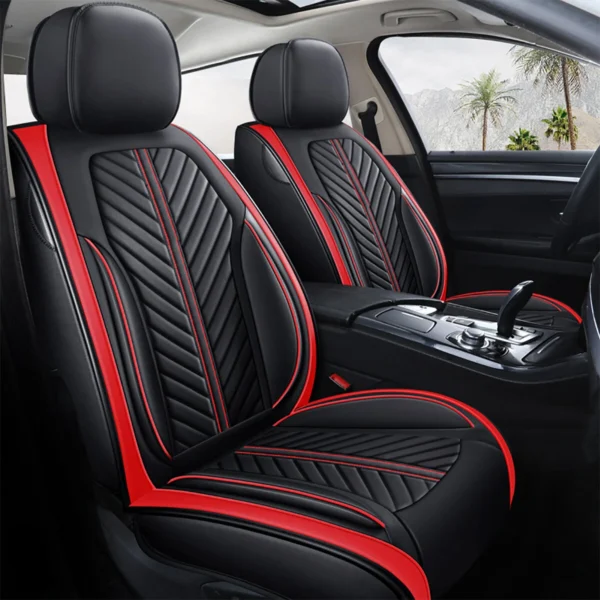 ELUTO 5D Universal 5-Seat Car Seat  Seat Covers, Water Resistant Breathable PU Leather Seat Protectors Auto Interior Accessorie