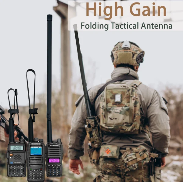 Baofeng Walkie Talkie CS Tactical Antenna UV-K5 Foldable Aerial SMA-F VHF UHF UV-5R UV-82 UV-S9 Plus UV-9R PLUS UV16 Accessories - Image 3