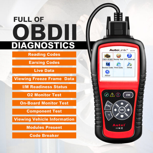 Autel AutoLink AL519 Diagnostic Tool OBD2 Scanner Code Reader Scanner Automotriz Automotivo Scanner Car diagnostic - Image 2