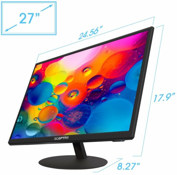 Sceptre 27 inch1080P LED Monitor 99% sRGB 2X HDMI VGA Build-In Speakers, Machine  Black (E275W-19203R series) - Image 4