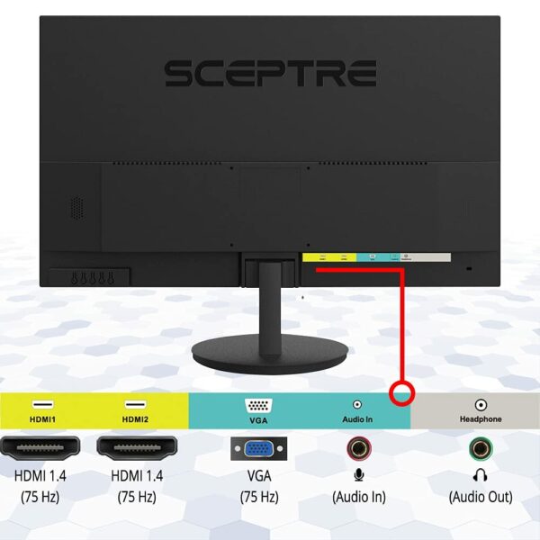 Sceptre 27 inch1080P LED Monitor 99% sRGB 2X HDMI VGA Build-In Speakers, Machine  Black (E275W-19203R series) - Image 5