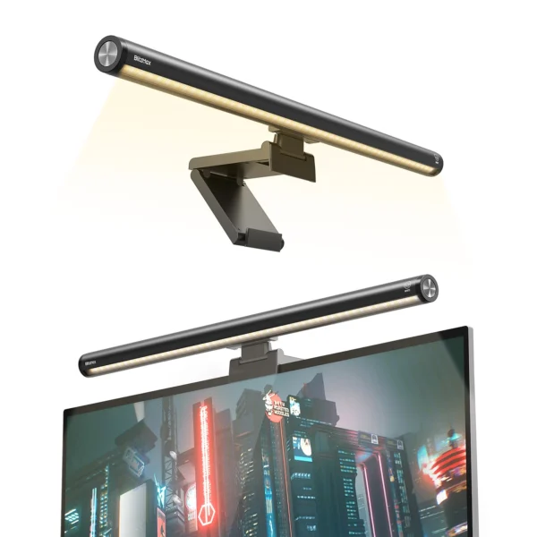 BlitzMax BM-RS1 Monitor Light Bar, Computer Monitor Accessories, rTemperature Stepless Dimmable Monitor Lamp, Desk Lamp with Memory Function and Touch Screen for Home / Office