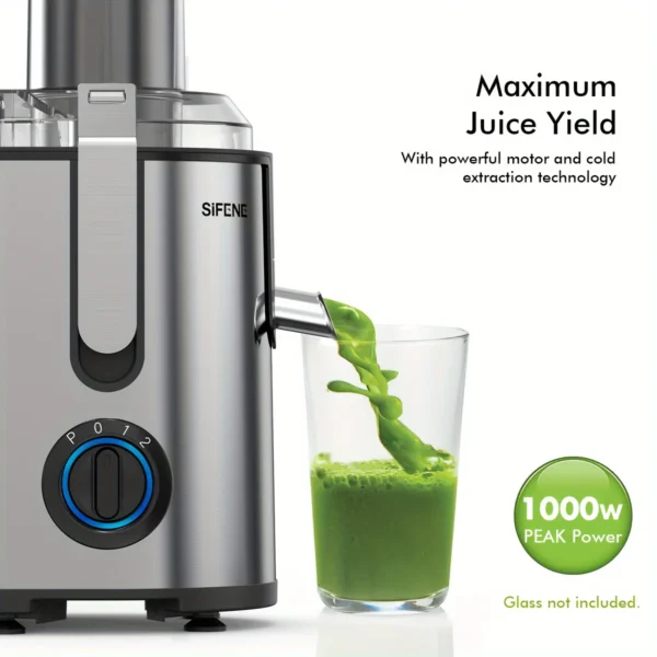 SiFENE Juicer Machine, 3.2" Big Mouth, 1000W Powerful Juicer Extractor Maker for Whole Fruits and Vegetables, BPA-Free Stainless - Image 3