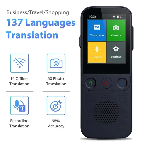 Smart Voice Translator T10 Pro 137 Real Time In Language Intelligent Translation Portable Translate Machine