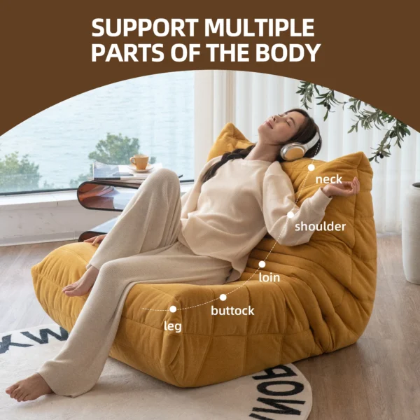 Floor sofa Bean Bag Chair for Adults, Bean Bag Lounger Memory Foam Chair for Home, office, Apartment - Image 4