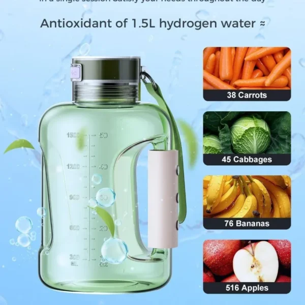 Hydrogen Water Bottle 1.5L Hydrogen Rich Portable Sports Water Bottle Rich Molecular Hydrogen Water Generator - Image 3