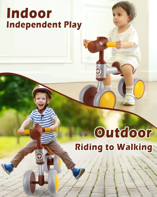 Baby Balance Bike for 1-2 Year Old Boys Girls Baby Bicycle 4 Wheels Outdoor Bike Riding Toy Car for 10-36 Month Toddlers First B - Image 2