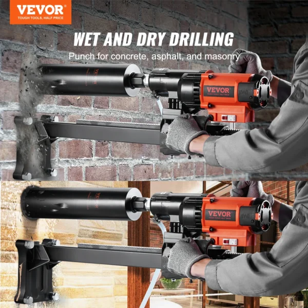 VEVOR 3200W 750RPM Wet/Dry Diamond Core Drill Machine Concrete Core Drill Rig Stand Industrial Wet Electric Core Drilling Machin - Image 2