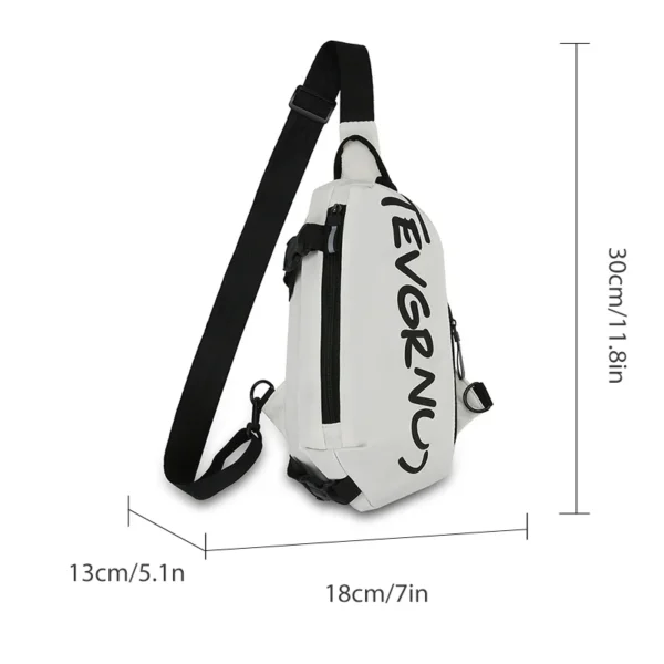 Autumn and Winter Nylon Chest Bag Trendy and Fashionable Women's Shoulder Bag Sports and Leisure Men's Oblique Straddle Bag - Image 2