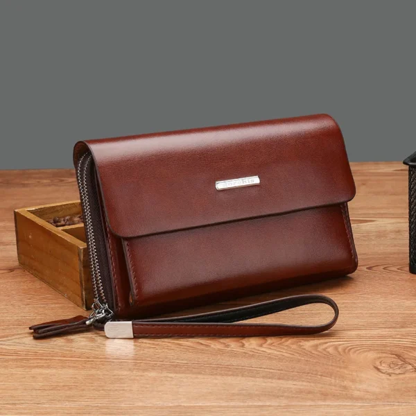 Clutch Bag for Men Long Wallet Luxury PU Leather Pouch Zipper Passcard Holder Phone Pouch Porter Necessaire Bag Male Briefcase