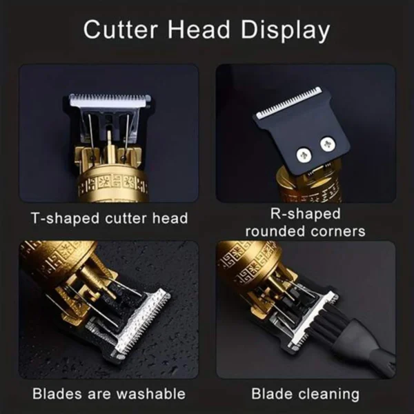 Professional Vintage Electric Rechargeable Hair Clipper Machine Hair Barber Trimmer For Men Hair Cutting - Image 4