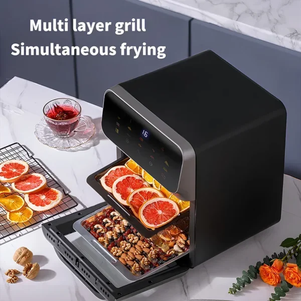 12L Electric Air Fryer Large Capacity Convection Oven Deep Fryer Without Oil Kitchen 360°Baking Viewable Window Home Appliance - Image 2