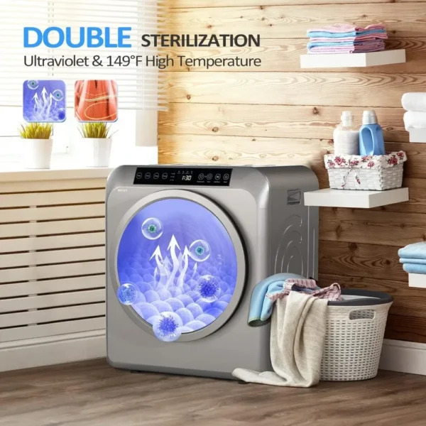 Portable Clothes Dryer, 3.5 Cu.Ft High End Front Load Tumble Laundry Dryer with LCD Touch Screen, for Apartment, Home, Dorm - Image 4