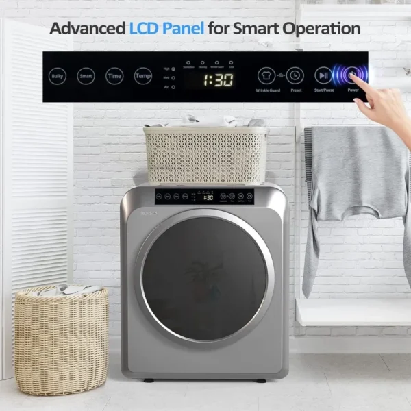 Portable Clothes Dryer, 3.5 Cu.Ft High End Front Load Tumble Laundry Dryer with LCD Touch Screen, for Apartment, Home, Dorm - Image 2