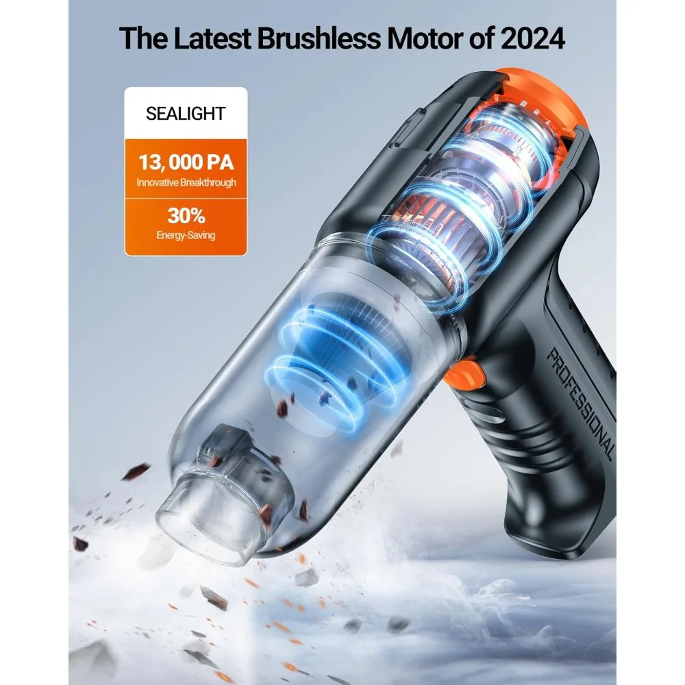 Mini Car Vacuum Wireless, High Power Suction and Air Duster, Lightweight and Compact Handheld Vacuum, Portable - Image 4