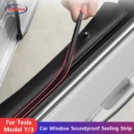 NovaAcc Car Window Sealing Strip for Tesla Model Y Juniper 3 Highland 2021-2026 Waterproof Dustproof Sound Insulation Gap Seal