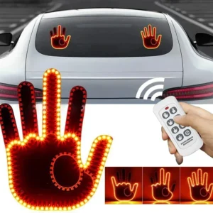 Funny Car Finger Light with Remote Gesture LED Funny Back Window Sign Car Middle Finger Car Light