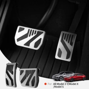 YZ For Tesla Model X/S/3/Y Juniper Highland 2021-2026 Aluminum Automatic Transmission Car Pedal Cover Set Kit Anti Skid Pedal