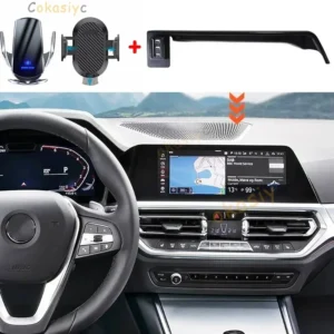 Car Phone Holder For BMW 320 330 340 3-Series G20 2019 2020 2021 2022 Screen Fixed Base Fast Wireless Charging Phone Mount Car