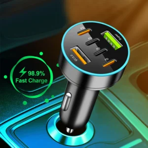 1pc Universal Car Digital Display Fast Charging 66W USB PD Car Quick Charger Black Car Charger Auto Electronics Accessories
