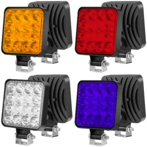 Four Colors 48W 16LED 12V LED Strip Work Light For Car Truck ATV Off-road Tractor Pod Lighting Truck White Yellow Red Blue