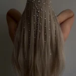 Bohemian style mesh tassel headband hair chain, European American pearl headpiece, women's jewelry, Ramadan decoration gift.